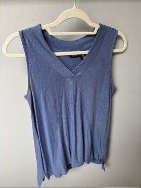 Willi Smith Slate Blue V-Neck Sleeveless Tank